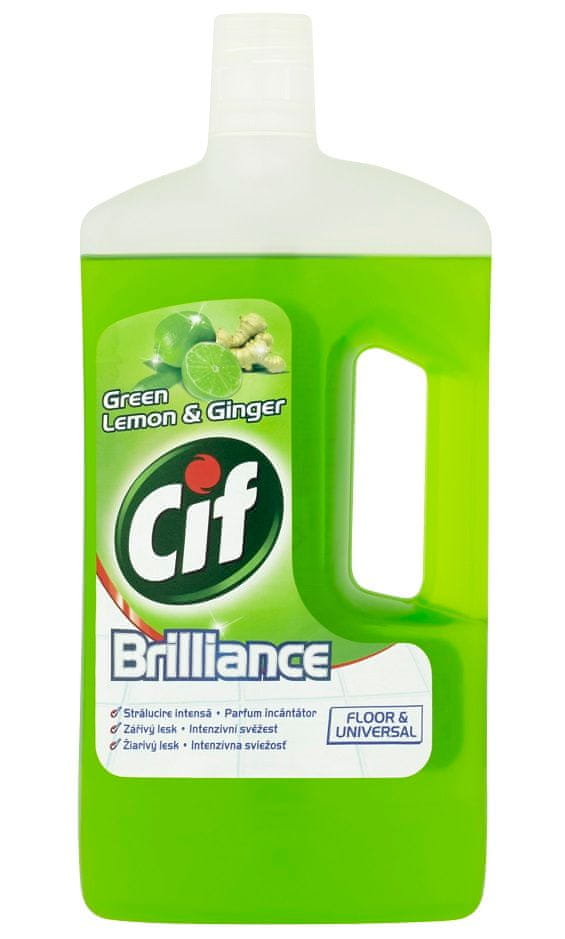 Cif Brilliance Green Lemon & Ginger čistiaci prostriedok na podlahy a umývateľné povrchy 1000 ml